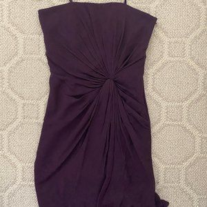 Club Monaco Crepe Eggplant Strapless Dress